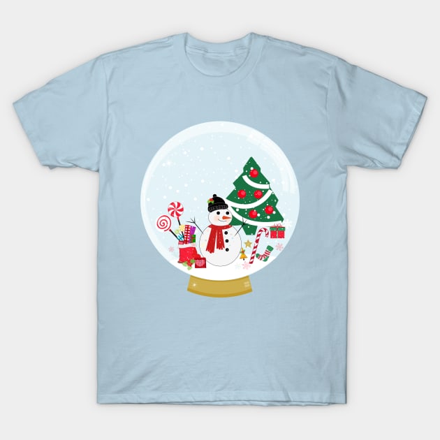 Snow globe. Snowman and new year icon T-Shirt by GULSENGUNEL